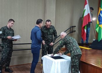 Prefeito de Piratuba, Vanderlei Weber, toma posse como Presidente da Junta de Serviço Militar