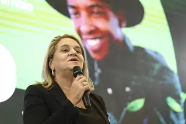 Marcelo Camargo/Agência Brasil Brasília (DF), 19/03/2025 - A presidente da Empresa Brasileira de Pesquisa Agropecuária (Embrapa), Sílvia Massruhá, durante o encontro promovido pela Embrapa: