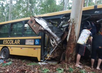 Ônibus escolar se envolve em acidente na ERS-331, em Marcelino Ramos