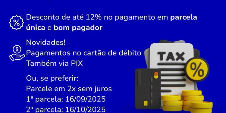 IPTU 2025 de Maximiliano de Almeida já está disponível com descontos e facilidades de pagamento