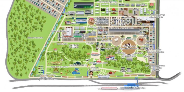 Expointer tem mapa interativo em 360° com 200 pontos para orientar visitantes no Parque Assis Brasil