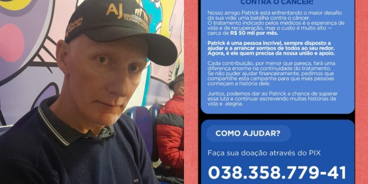 Morador da região diagnosticado com câncer pede ajuda para custear tratamentos de valores elevados
