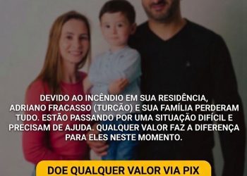 Família pede ajuda após perder casa em incêndio em Piratuba SC