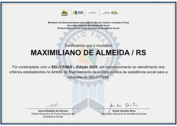 Maximiliano de Almeida conquista Selo FNAS e é reconhecido por gestão eficiente na assistência social