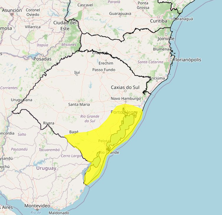 Brasília (DF), 16/04/2026 - Alerta amarelo do Inemt. Foto: Inmet/Divulgação