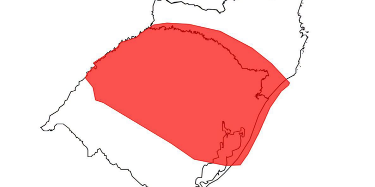 INMET emite alerta de GRANDE PERIGO para tempestades no Rio Grande do Sul e Santa Catarina
