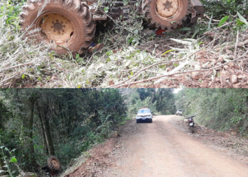 Acidente com trator agrícola causa a morte de homem na RS 126, entre Maximiliano de Almeida e Marcelino Ramos