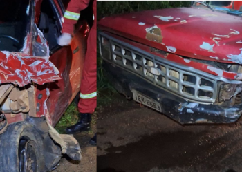 Colisão entre carro e caminhonete é registrada na ERS-492, em São José do Ouro