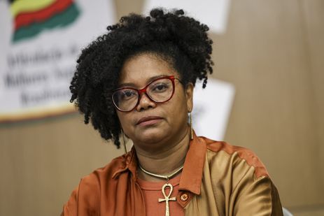 Brasília (DF), 26/08/2026 - A secretária-executiva da Articulação de Organizações de Mulheres Negras Brasileiras (AMNB), Janira Sodré, durante o ato de lançamento do Manifesto “Mulheres Negras na Política pelo Pacto do Bem Viver