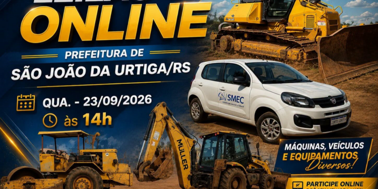 Prefeitura de São João da Urtiga realiza leilão público online de veículos, máquinas e equipamentos