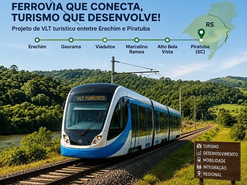 Prefeito de Marcelino Ramos articula projeto para transformar ferrovia em rota turística com VLT entre Erechim e Piratuba