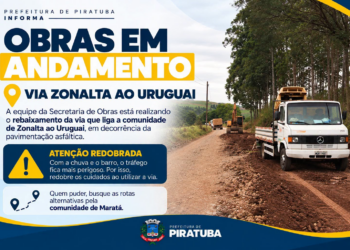 Obras de preparação para asfaltamento avançam entre Zonalta e Uruguai, no interior de Piratuba