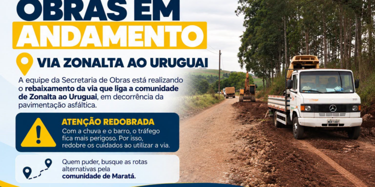 Obras de preparação para asfaltamento avançam entre Zonalta e Uruguai, no interior de Piratuba