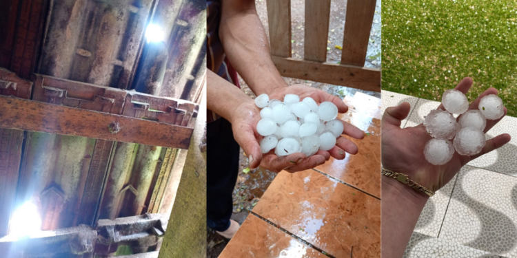 Granizo atinge 130 residências e causa danos em lavouras de Benjamin Constant do Sul