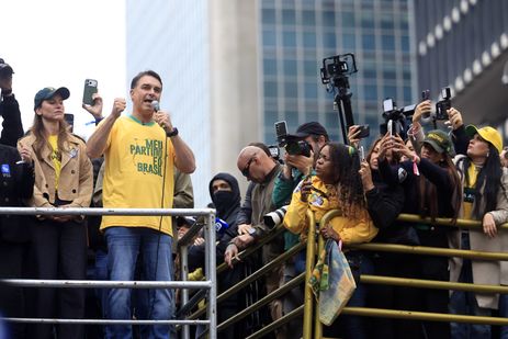 Paulo Pinto/Agência Brasil São Paulo (SP), 07/09/2026. - O candidato à Presidência da República, Flávio Bolsonaro, durante ato na Avenida Paulista. Foto: Paulo Pinto/Agencia Brasil