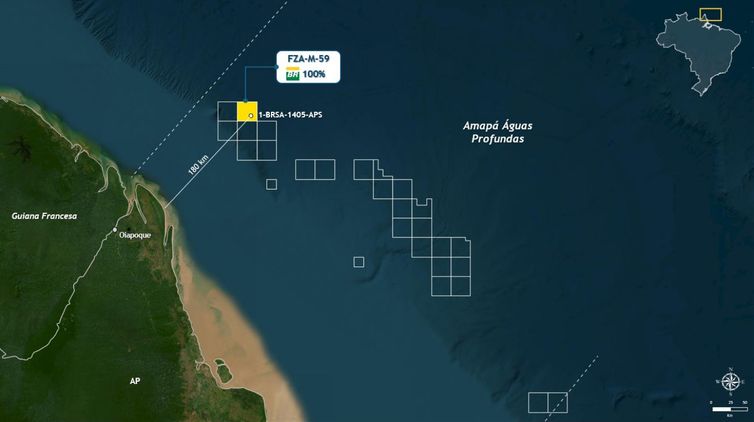 Petrobras/Divulgação O poço identificado como 1-BRSA-1405-APS fica em águas ultra profundas, a 175 quilômetros da costa do Amapá. Foto: Petrobras/Divulgação