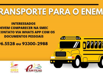 Prefeitura de Paim Filho oferece transporte para estudantes que farão o Enem 2026 em Machadinho
