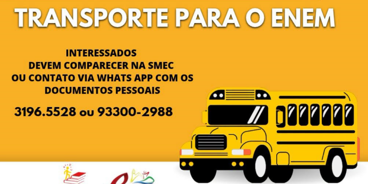 Prefeitura de Paim Filho oferece transporte para estudantes que farão o Enem 2026 em Machadinho