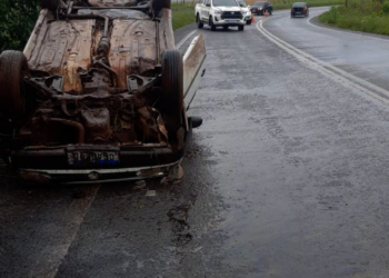 Capotamento é registrado na RS-478, na região da Barragem de Machadinho